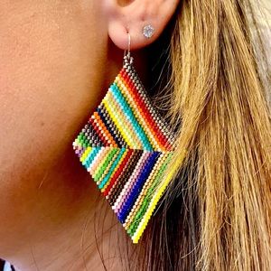 Hand Made Miyuki Delica Earrings .925 Sterling Silver